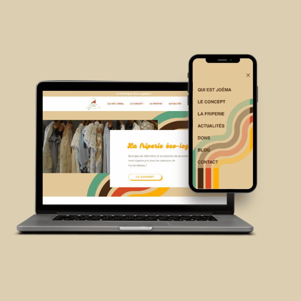 Site vitrine pour Joéma friperie