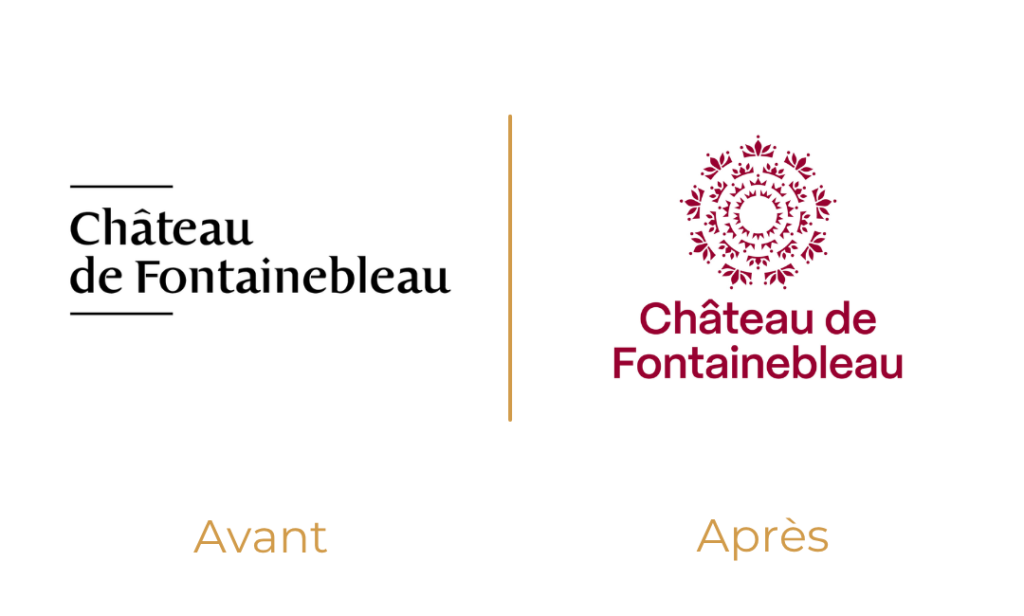 Ancien logo VS nouveau logo Château de Fontainebleau