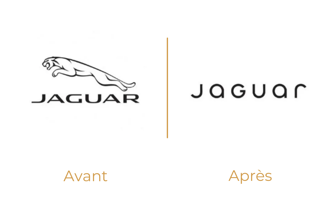 Avant après logo jaguar 